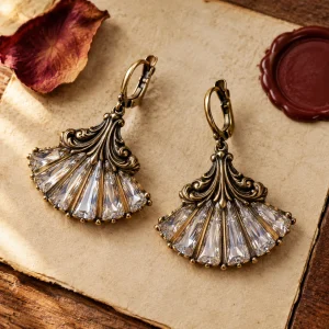 Crystal Fan Earrings