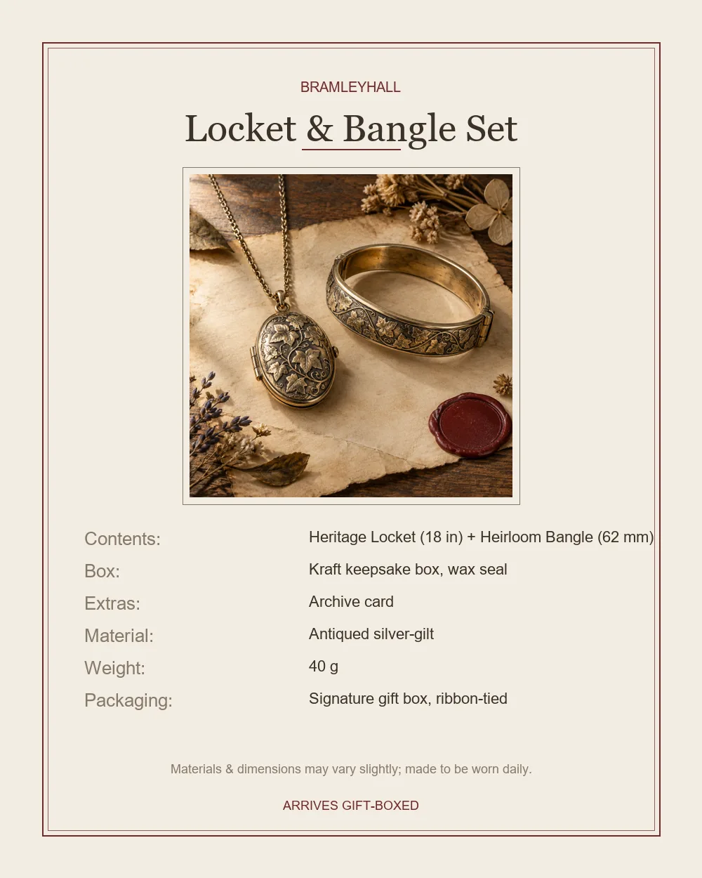 Locket & Bangle Set