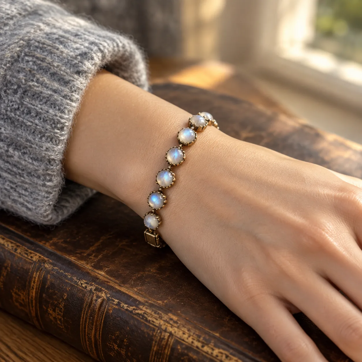 Moonstone Line Bracelet